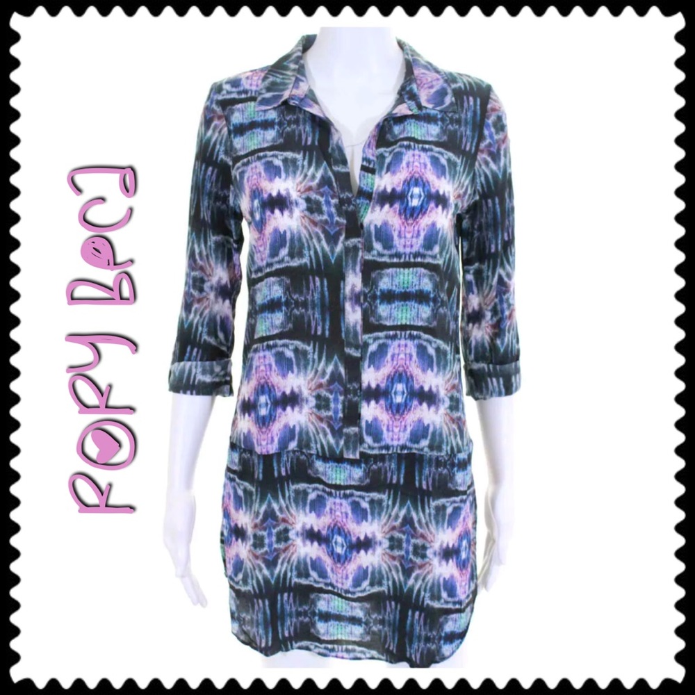 🆕 Rory Beca Silk 3/4 Sleeve 100% Silk Tunic Dress